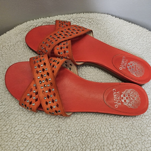 Vince Camuto Women's Orange Studded Sandals - Picture 12 of 15